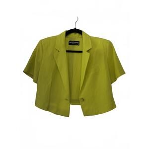 Chic Nocturne Cropped Blazer in Vibrant Yellow